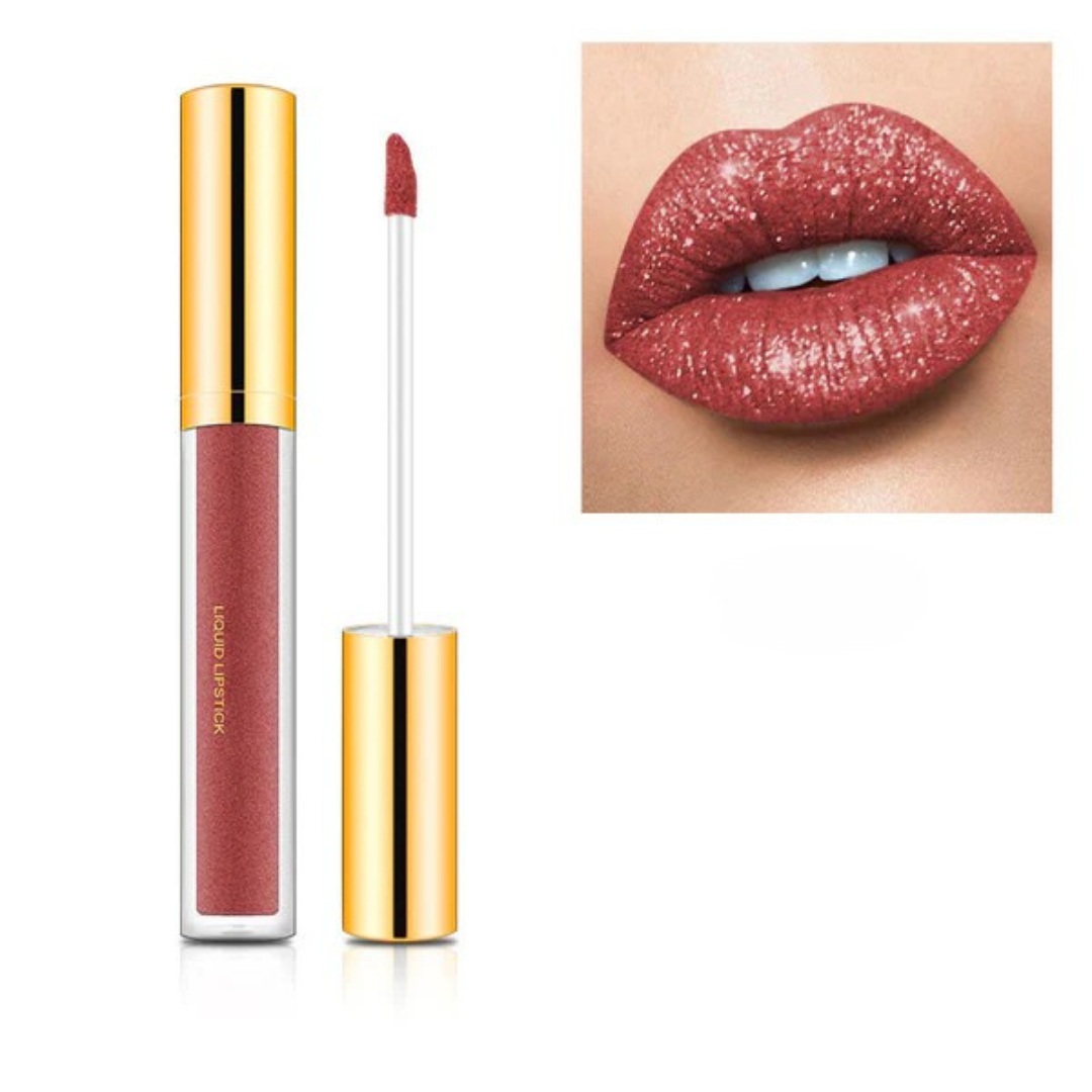 Μεταλλικό Υγρό Χρώμα Χειλιών με Λάμψη Διαμαντιού (ΣΕ ΠΡΟΣΦΟΡΑ 2X1)