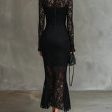 Κατερίνα - Μαύρο Σατέν Μαξιφόρεμα