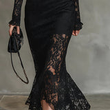 Κατερίνα - Μαύρο Σατέν Μαξιφόρεμα