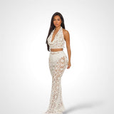 Νίκη - IVORY ΚΡΟΣΕ ΣΕΤ: HALTER TOP & ΜΑΞΙ ΦΟΥΣΤΑ