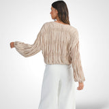 Αθηνά - ΤΖΑΚΕΤ BOMBER ΜΕ ΣΟΥΡΕΣ TAUPE