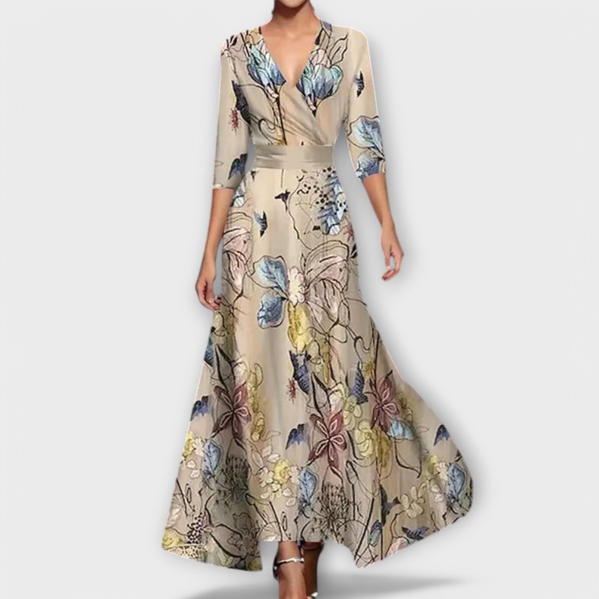 Ινές - Φόρεμα κυρίας με κομψό μανίκι