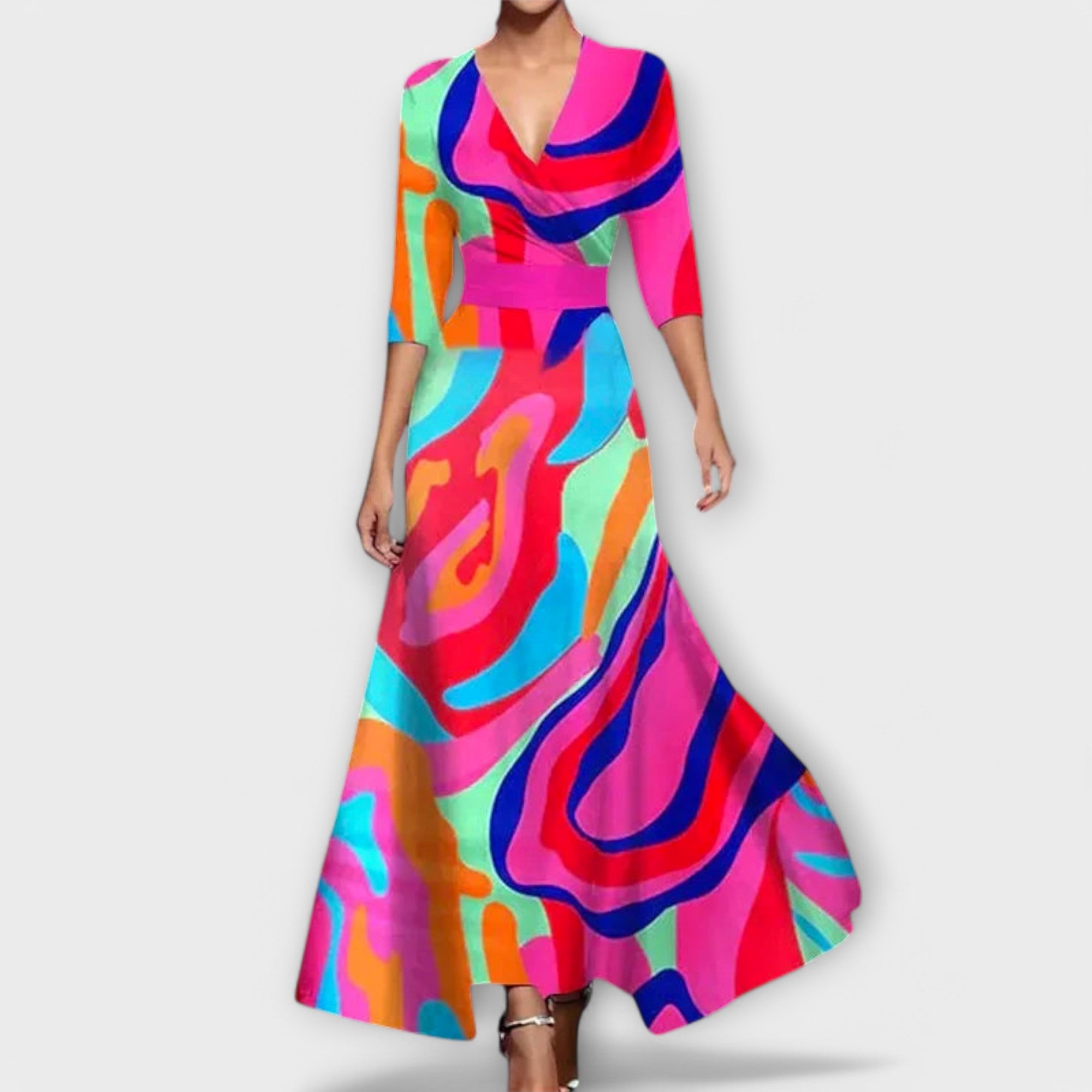 Ινές - Φόρεμα κυρίας με κομψό μανίκι