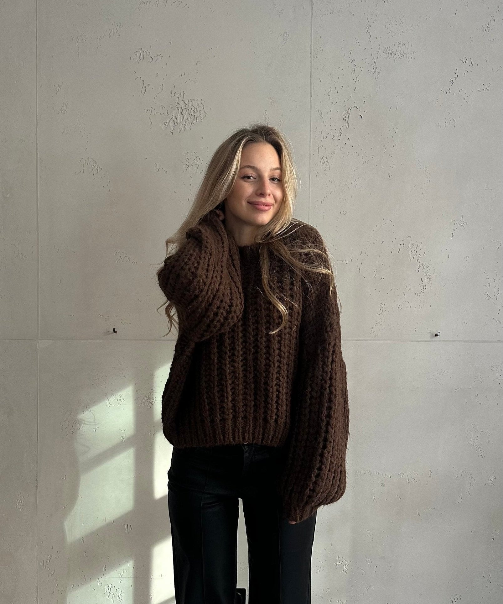 Ειρήν - Χοντρού πλέξιμου oversized πουλόβερ – βαρύ & μαλακό