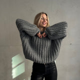 Ειρήν - Χοντρού πλέξιμου oversized πουλόβερ – βαρύ & μαλακό