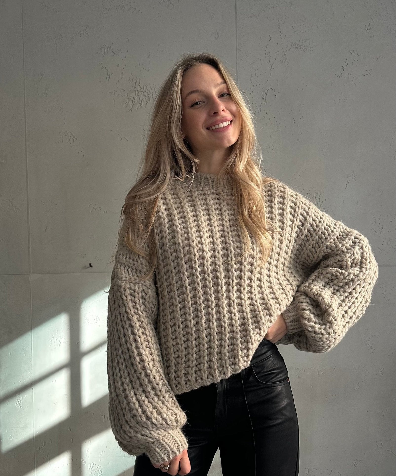 Ειρήν - Χοντρού πλέξιμου oversized πουλόβερ – βαρύ & μαλακό